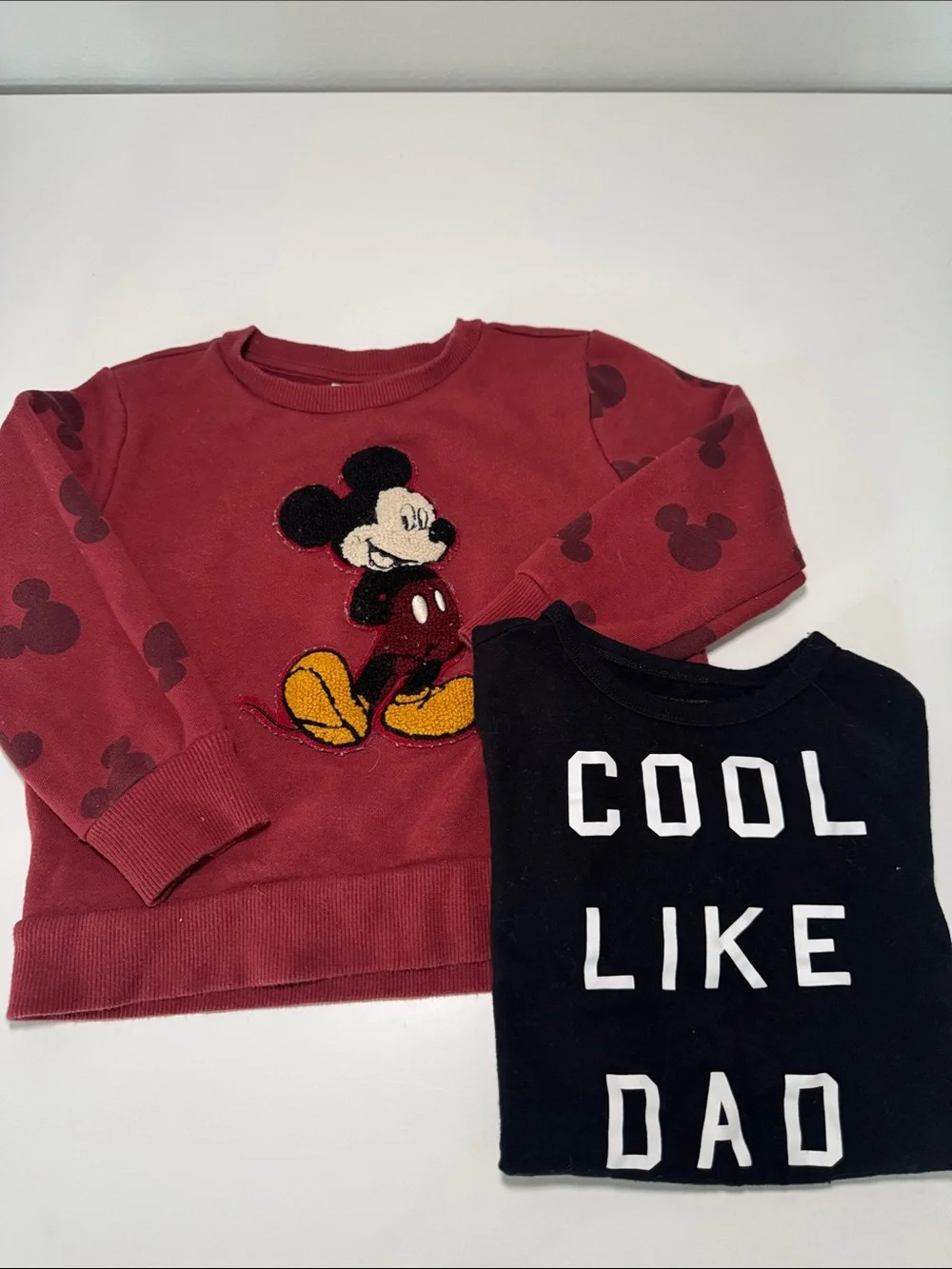 Disney Mickey Mouse Sweater + Black 'Cool Like Dad' Top - Bundle of 2 size 3T